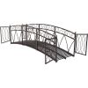 Outdoor Black Metal Arch 8-ft Garden Bridge with Safety Side Rails