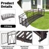 Outdoor Black Metal Arch 8-ft Garden Bridge with Safety Side Rails