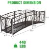 Outdoor Black Metal Arch 8-ft Garden Bridge with Safety Side Rails