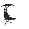 Black Single Person Sturdy Modern Chaise Lounger Hammock Chair Porch Swing