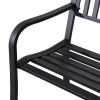 Outdoor Black Metal Garden Bench with 484lb Max Weight Capacity