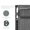 Grey Zero Gravity Folding Reclining Patio Lounge Chair with Canopy Sun Shade
