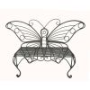 Modern Outdoor Butterfly Garden Bench in Black Metal Finish