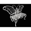Modern Outdoor Butterfly Garden Bench in White Metal Finish