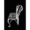 Modern Outdoor Butterfly Garden Bench in White Metal Finish