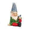 Solar-Powered Cheery Gnome Garden Statue For Outdoor Decor