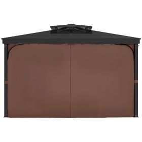 Gazebo Curtains Outdoor, Fit Most 10' x 10' x 6.9' Gazebos, 4-Panel Sidewall Gazebo Privacy Curtains with Zippers