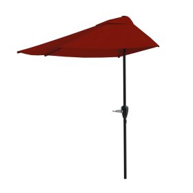 9ft Half Umbrella for Balcony, Porch, or Deck, Red