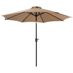 9FT Outdoor Patio Umbrella with Push Button Tilt & Crank, 8 Sturdy Ribs UV Protection Waterproof for Garden, Backyard