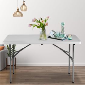 6FT Folding Picnic Table for Outdoor, Portable Fold in Half Plastic Dining Picnic Party Table with Carrying Handle