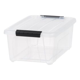 13.5 Qt. Plastic Storage Bins with Lids, Clear, Latching, Stackable, Totes