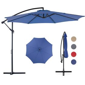 10FT Patio Umbrellas, 8 Ribs, UV Protection for Pool Garden Backyard Market, Blue