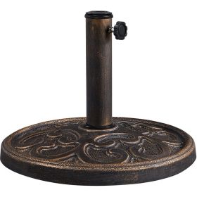 22lbs 17.5'' Iron Outdoor Patio Market Umbrella Base, Bronze