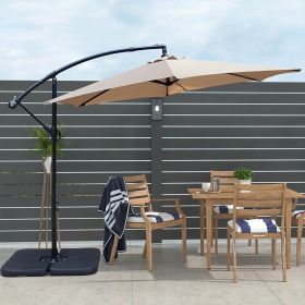 10ft Outdoor Hanging Offset Cantilever Umbrella with Crank Tan