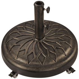 45 lb Heavy duty Patio Umbrella Base, Petal Patterns Dotted, Bronze
