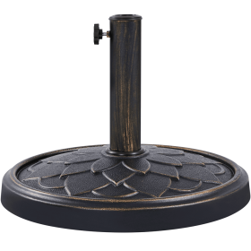 18" Umbrella Base Stand with Flower Petal Pattern, Bronze
