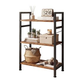 Bookcase, 3 Tier Book Shelf, Storage Shelf, Classic Modern Bookcase for CDs, Movies, Books, Industrial Bookcase for Home Office, Living Room, Kit