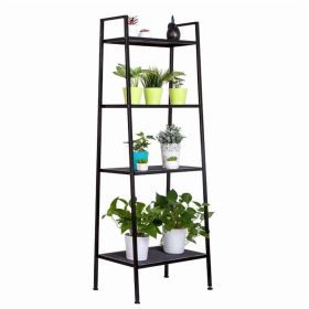 4 Tier Iron Bookshelf, Freestanding Metal Bookcase Storage Shelf for Books and Decor, 23.62 x 13.78 x 57.87 in, Black