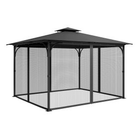 Gazebo Netting Replacement, Fit Most 10 x 13 x 6.8 FT Gazebo Curtain, Outdoor Garden Net, 4-Panel Sidewall Mesh Net