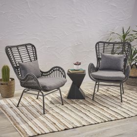 Tapscott Wicker Patio Chair with Cushions (Set of 2)