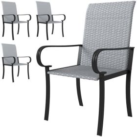 4pcs Rattan Rocking Chairs