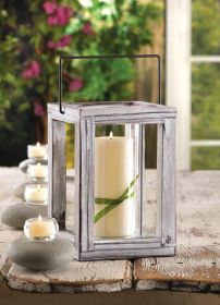 Weathered Garden Wooden Lantern