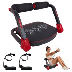 Ab Core Trainer Abdominal Machine For Home Gym With Resistance Bands Red (Option: Red)