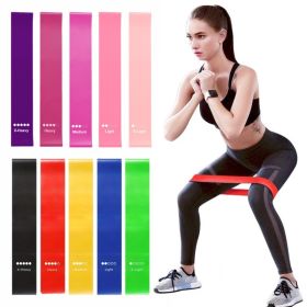 Resistance Bands Loop Set Of 10 Exercise Strength Workout Fitness Yoga Booty Band Training (Option: 1pack)