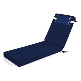 Outdoor Chaise Lounge Cushion, 80 In. X 26 In. X 3 In. Waterproof Fade-Resistant Patio Chair Pad For Pool Beach (Option: Default)