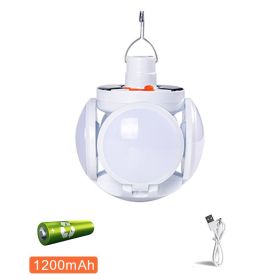 Solar Outdoor Lights Folding LED Soccer Light Bulb Portable Emergency Solar Lamp USB Charge Search Light For Camping Hiking Home (Ships From: CN, Emitting Color: Single battery)